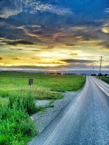 The view from the road on July 2, 2013 - trying to beat the sunset and get home before dark!